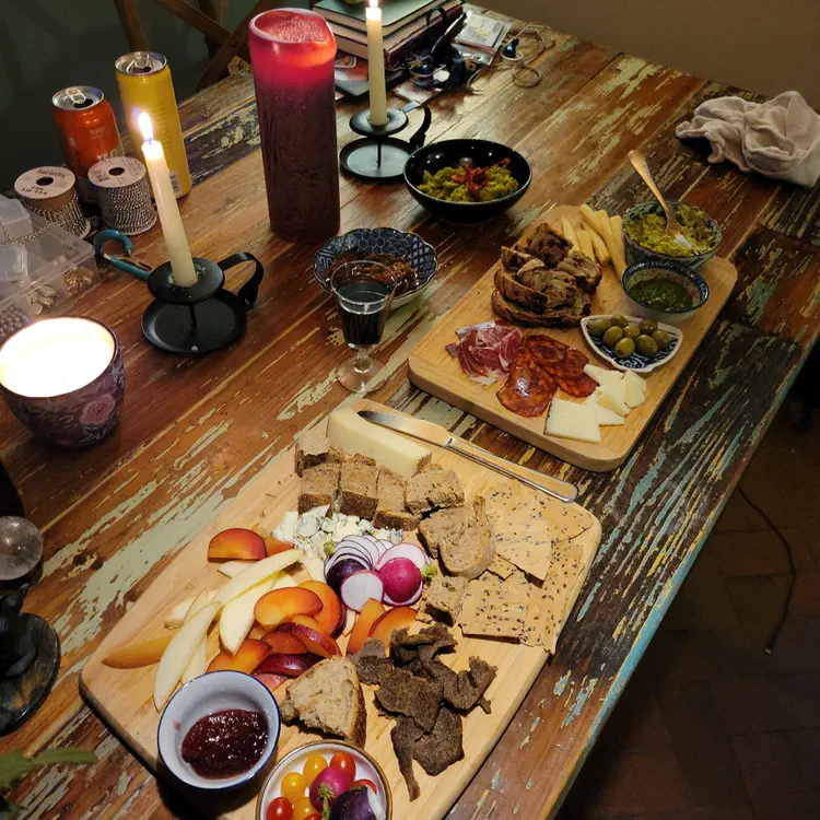 Charcuterie board we made at home.