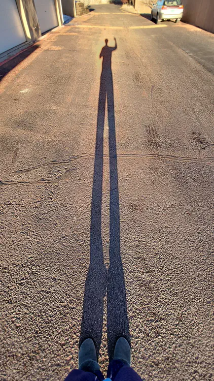 Loooooooong shadow in the morning.