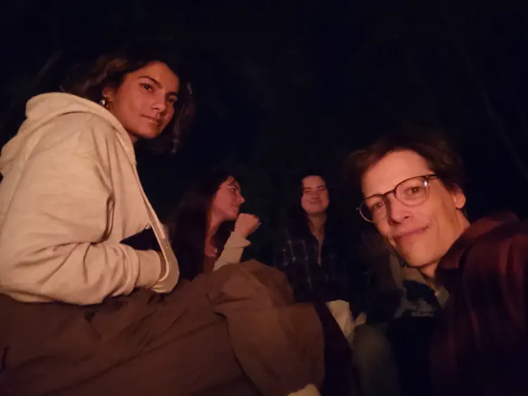 Farm party in Albuquerque — Campfire and friends.