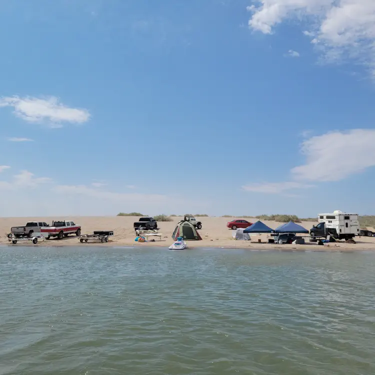Elephant Butte Lake — Camping site viewed from the boat.