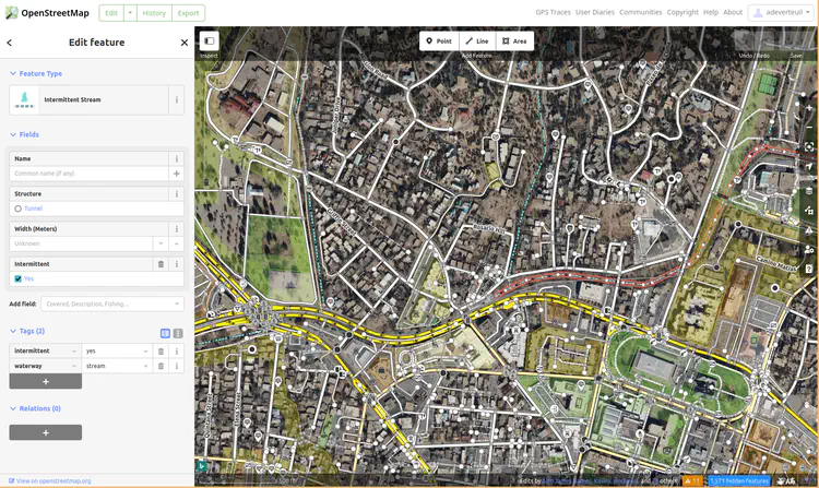 The iD editor on openstreetmap.org.