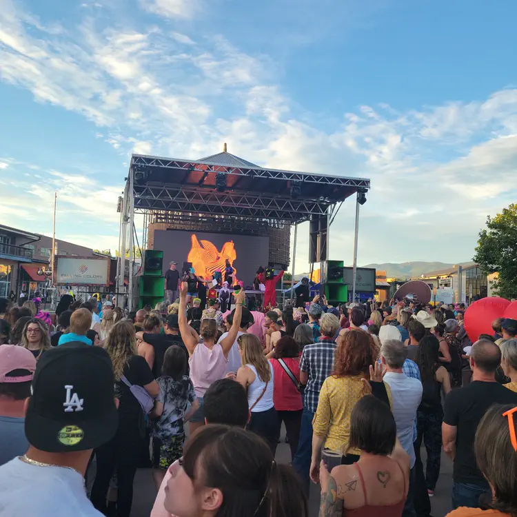 Stage, DJ and costume contest at the Railyard.