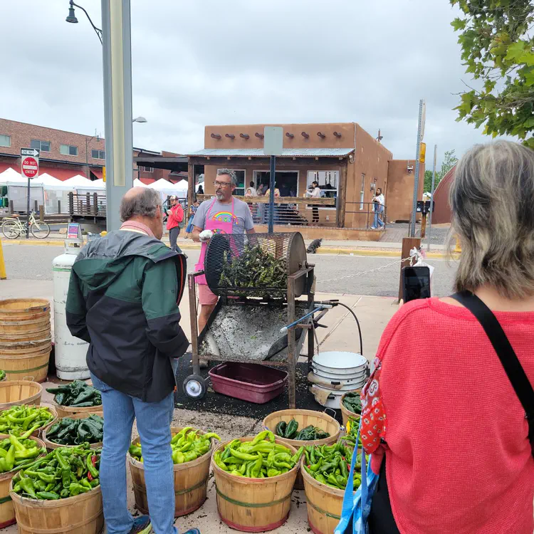 Chili roasting at Santa Fe Farmer's Market.