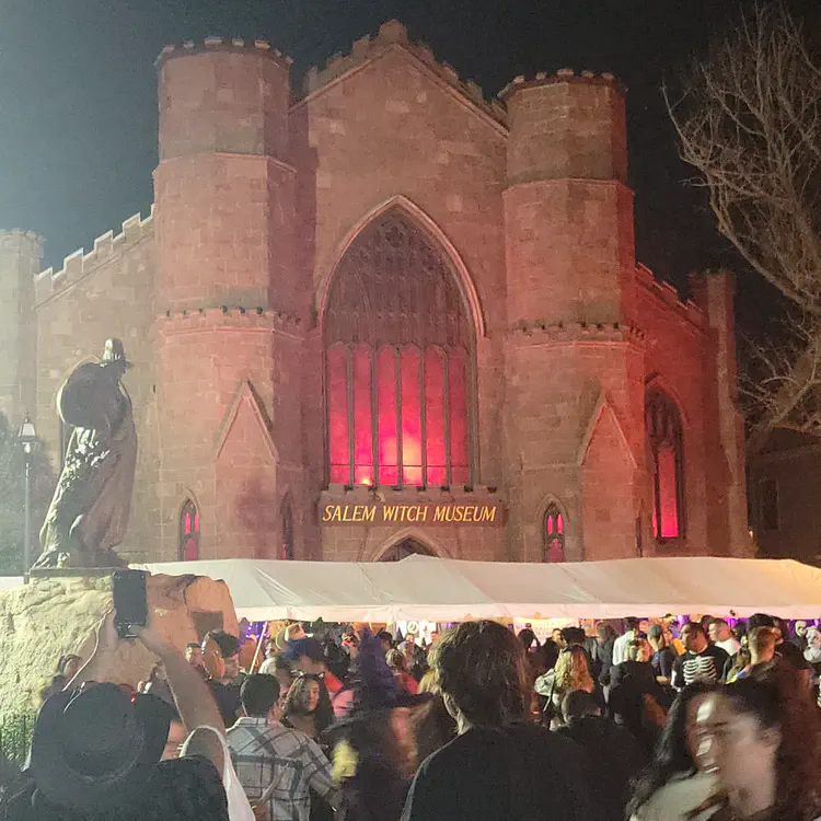 Salem Witch Museum at night.