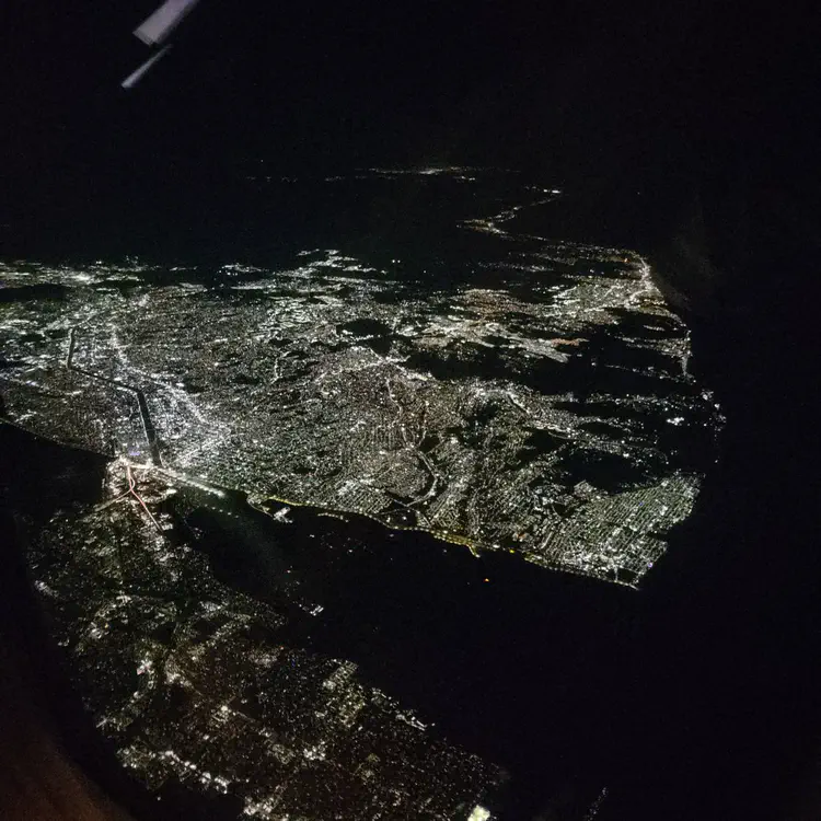 Tijuana, Mexico, at night.