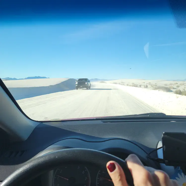 White Sands driving.