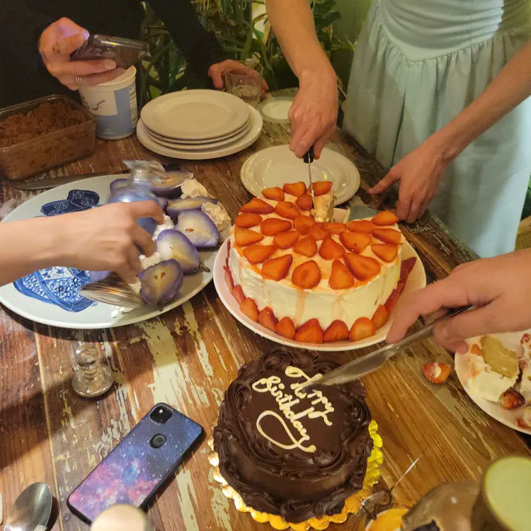 Birthday cakes closeup