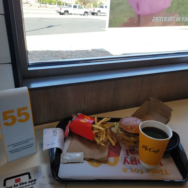 McDonald's, while the car is at the garage.