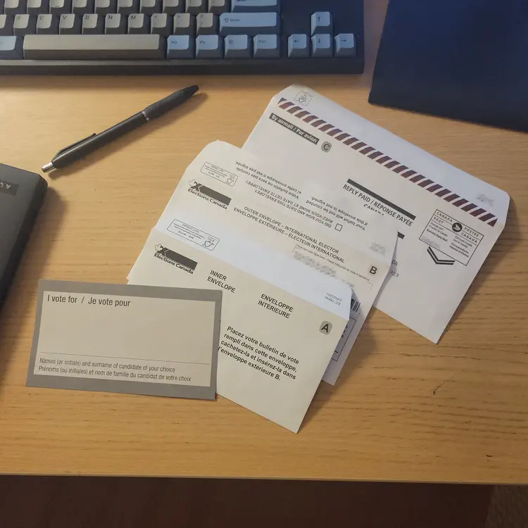 This is what my Canadian mail ballot looked like.