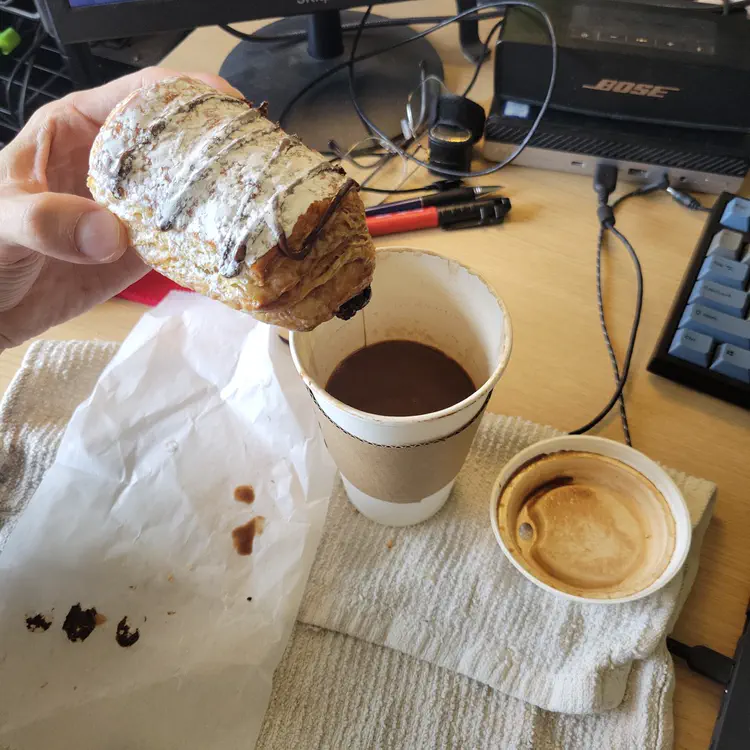 Coffee and chocolatine break.