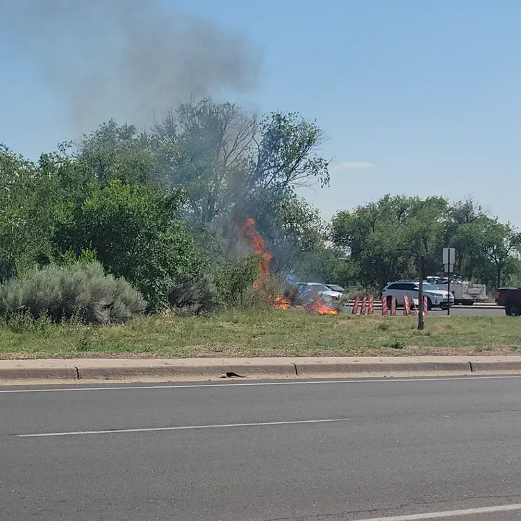 Bush fire at Passeo de Peralta and Saint-Francis Drive.