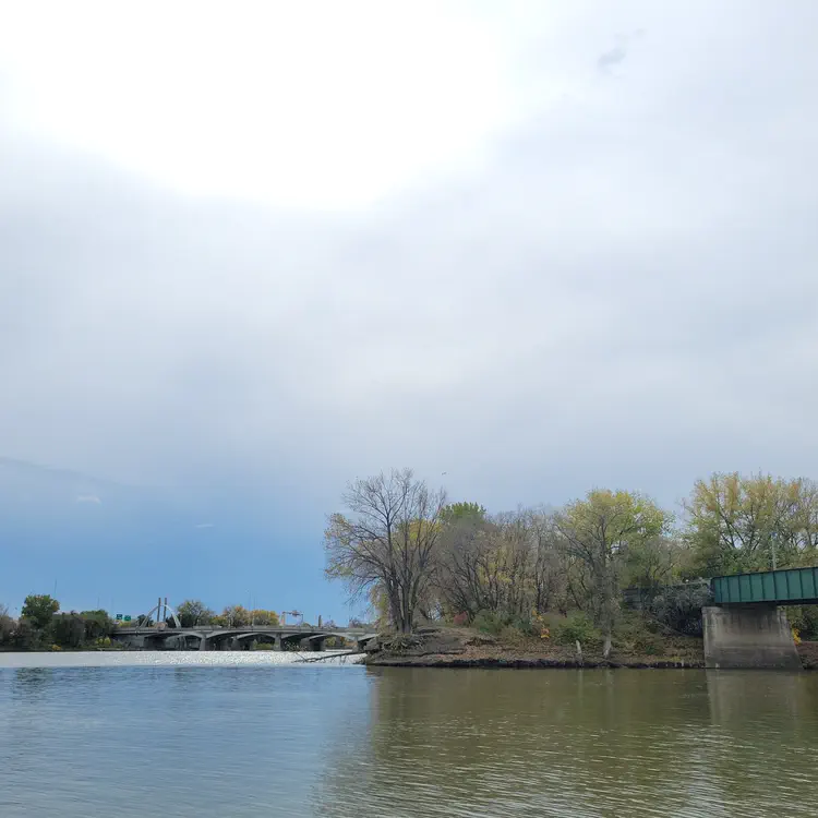 The confluence of Red River and Assiniboine River.