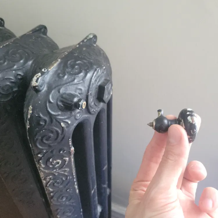 Broken radiator leak valve.