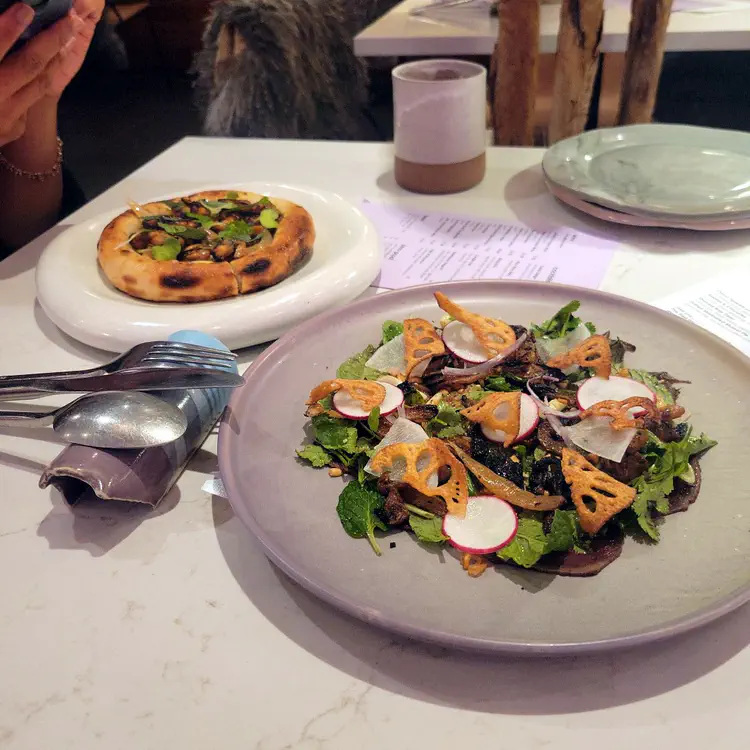 Deer + Almond salad.