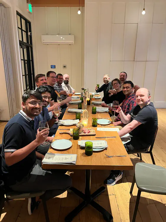 Group picture at the restaurant.