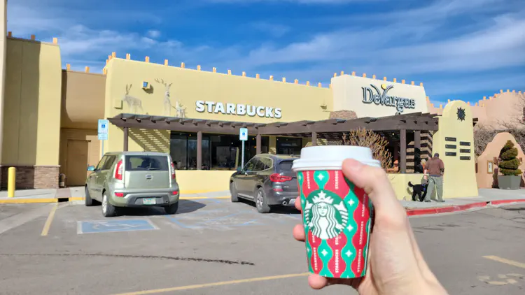 Mon premier Starbucks à Santa Fe.
