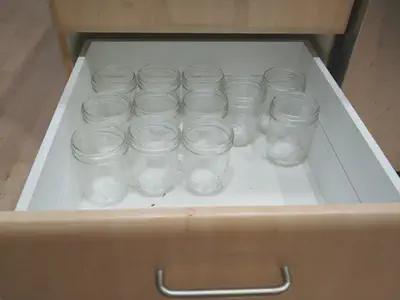 My drawer of large jars