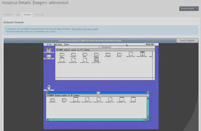 screenshot of FreeGEM running in OpenStack horizon console