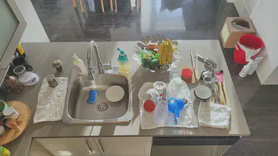 This is how I clean the dishes. This method is an extension of my house cleaning system.