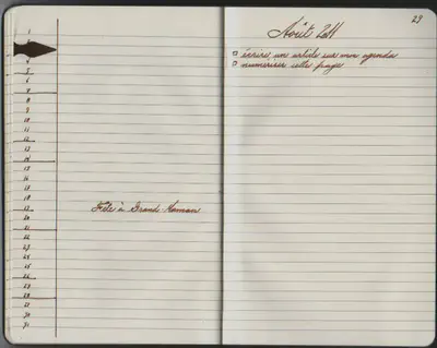 Picture of on opened Moleskine notebook