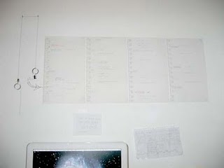 Photo de mon calendrier sur le mur au dessus de mon moniteur.
